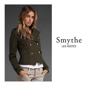 SMYTHE army green military style blazer size 4